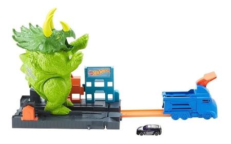 Pista Hot Wheels Dinossauro Triceratops Brinquedo Mattel - Pistas