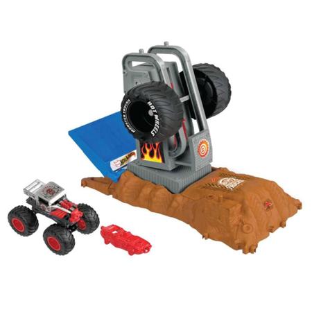 Conjunto e Pista - Hot Wheels - Monster Trucks - Pneu de Acrobacia - Mattel  - Pistas - Magazine Luiza