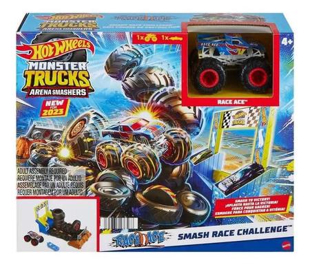 Hot Wheels Monster Trucks Arena Smashers Bone Shaker Tire Press Cha
