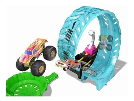 Pista Mattel Hot Wheels Monster Trucks Brilha No Escuro - HBN02