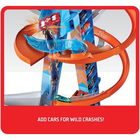 Brinquedo Infantil Pista Hot Wheels Pista Torre De Colisao Aerea Mattel -  Papellotti