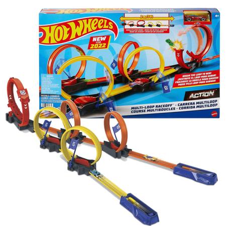 Pista Hotwheels com Carrinho Action Multi Loop Race Off - Mattel