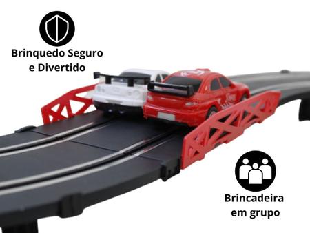 Pista De Brinquedo Corrida Com 2 Carrinhos Acelerador Manual