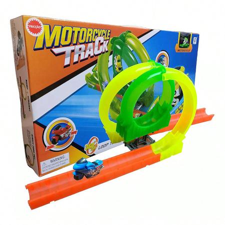 Pista Corrida Carrinho Brinquedo Infantil Looping 360 + 1 Moto