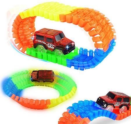 Pista Carrinho Brinquedo Neon Looping Brilha No Escuro Pk005