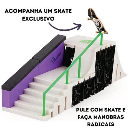 Skate De Dedo Conjunto Rampa Pista Nyjah Skatepark Tech Deck