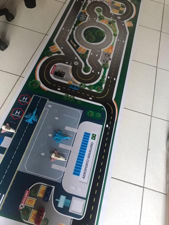 Imagem de Pista Para Carros Miniatura Pista + Aeroporto Mega 160X60Cm