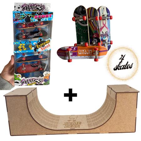 Kit 3 Mini Skates Dedo Fingerboard Para Dar Show Nas Pistas