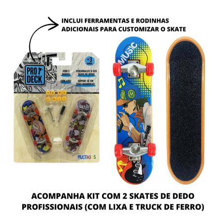 Kit 3 Mini Skates Dedo Fingerboard Para Dar Show Nas Pistas