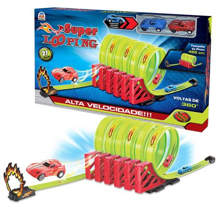 Pista Super Looping Brinquedo Tipo Hotwheels Pista Infantil Com