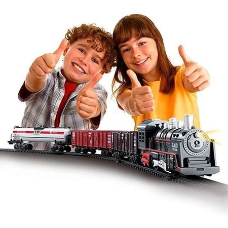 Kit Trem Vagões E Trilhos Para Brincar Divertido - DM Toys - Trem de  Brinquedo - Magazine Luiza