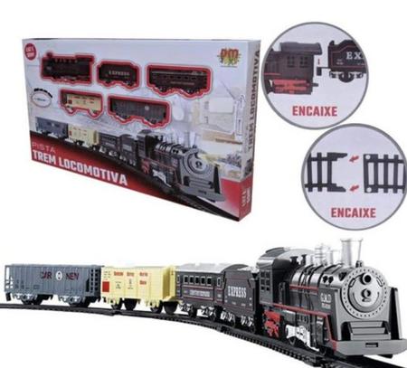 Kit Trem Vagões E Trilhos Para Brincar Divertido - DM Toys - Trem de  Brinquedo - Magazine Luiza