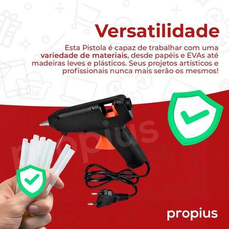 Imagem de Pistola Cola Quente Bivolt 20W Profissional Bastão Aplicador