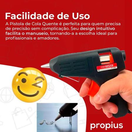 Imagem de Pistola Cola Quente Bivolt 20W Profissional Bastão Aplicador