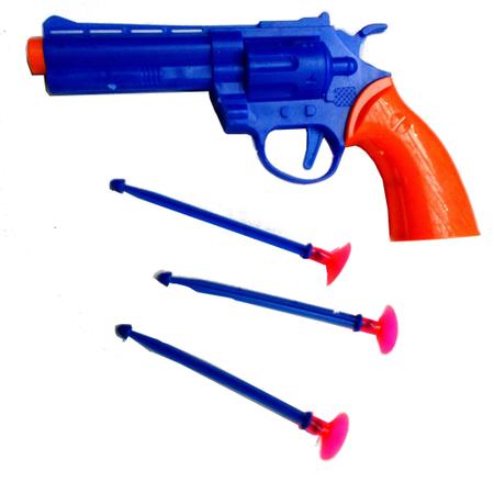 Pistola Lança Dardos Mini Uzi Azul Arminha Brinquedo Gun