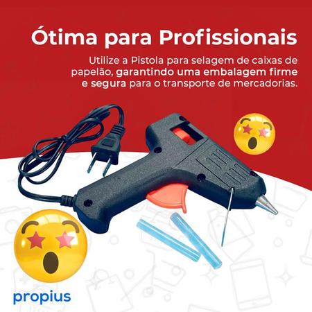 Pistola de cola quente profissional - Pistola de cola quente 20w -  Encadernação Mania - Loja de Insumos Para Papelaria e Mais