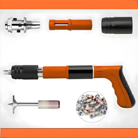Imagem de Pistola de Fixação Finca Pino Manual Com 120 Rebites + Equipamento de Segurança Rebitadeira Explosiva