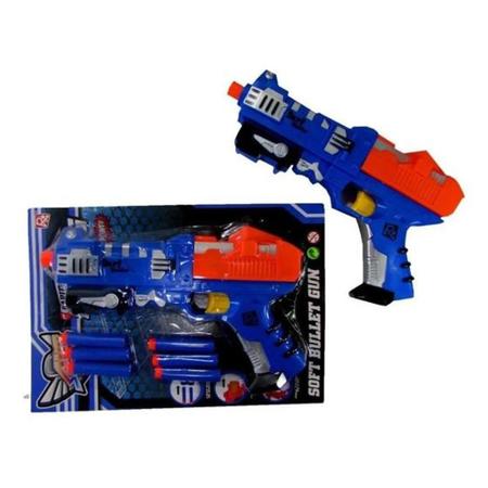 Brinquedo Pistola Lança Atira Dardos 20 Munições / Dardos - Automatica Arma  De Brinquedo Nerf - Metralhadora
