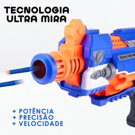 Arma De Brinquedo Lançador Nerf Automática Pilhas Com 20 Dardos