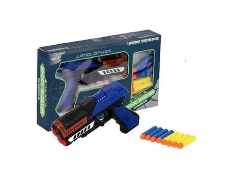 Pistola Lança Dardos de nerf Arminha de Brinquedo com 3 balas. Soft  Projetile Gun.