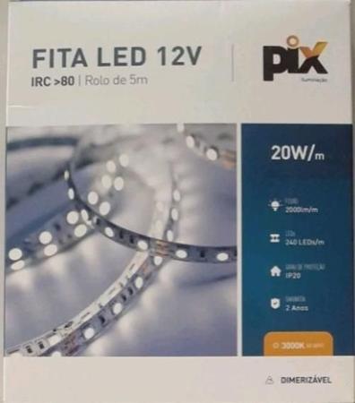 Imagem de Pix Fita Led 12V 2835 Ip20 Br Quente 20W/M 3000K 3.650.6301