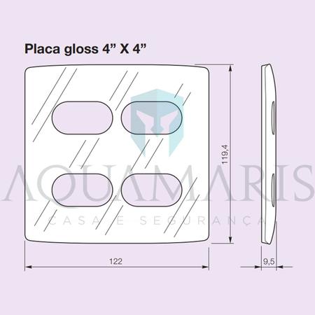 Imagem de Placa 2 Postos Separados 4x4 Sugar Gloss Nereya 663413 Legrand