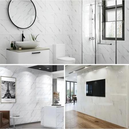 Placa Adesiva Marmore Brilho Porcelanato 3D 30x60 Kit 1 Unid - NeoBlue Imagem de Placa Adesiva Marmore Brilho Porcelanato 3D 30x60 Kit 1 Unid