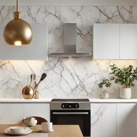 Placa Adesiva Marmore Brilho Porcelanato 3D 30x60 Kit 1 Unid - NeoBlue Imagem de Placa Adesiva Marmore Brilho Porcelanato 3D 30x60 Kit 1 Unid
