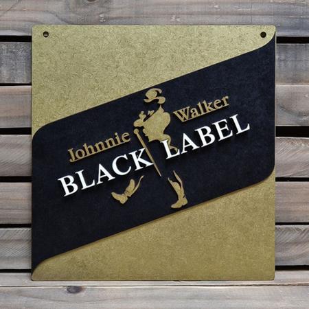 Imagem de Placa Alto Relevo Black Label Johnnie Walker 44cm