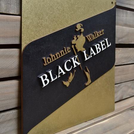 Imagem de Placa Alto Relevo Black Label Johnnie Walker 44cm