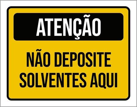 Imagem de Placa Atenção Não Deposite Solventes Aqui 36X46