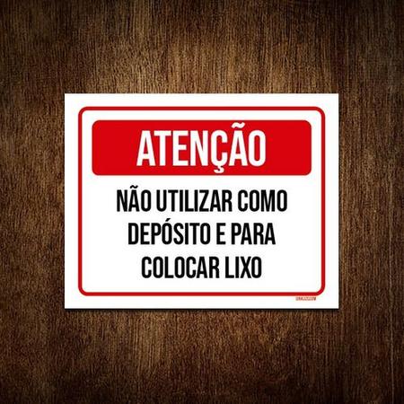 Imagem de Placa Atenção Não Utilizar Deposito Colocar Lixo 36x46