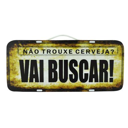 Imagem de Placa Carro Decorativa Enfeite Não Trouxe Cerveja Área de Lazer Mdf Madeira