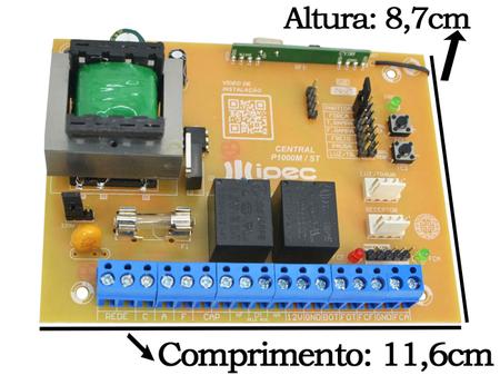 Imagem de Placa Central Motor Portão Compatível Rossi Dz3 Dz4 MX30 KX30FS + Controle Portão Alarme Preto 3 Canais