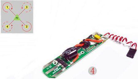 Imagem de Placa Controladora de velocidade Para Drone Free x fx4-024 ESC4 (Vermelha e branca)