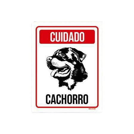 Imagem de Placa Cuidado Cachorro Rottweiler 3 18X23