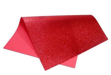 Imagem de Placa De EVA Vermelho Com Glitter Kaz 5 Unidades 40 x 60cm