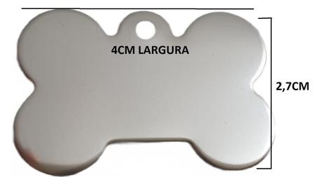 Imagem de Placa De Identificação Cachorro Pet Osso 4Cm Em Inox 50Pç