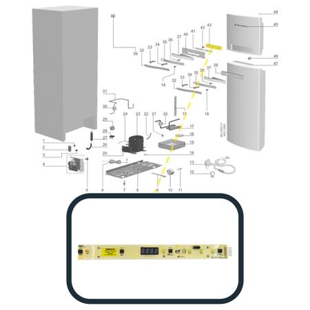 Imagem de Placa De Interface Bivolt Para Refrigerador Electrolux DF43 DF46 DF49 DFW49 ASV - 64800224