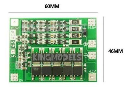 PLACA DE PROTECAO BMS P/4 BATERIAS LI-ION POLIMERO 16.8V - Beta