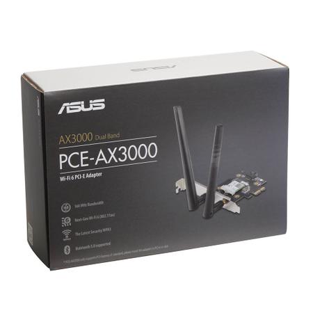 Imagem de Placa de Rede Wireless ASUS Wifi 6 AX3000 - PCE-AX3000 (Dual Band, PCI-E, Bluetooth 5.0, MU-MIMO, OFDMA)