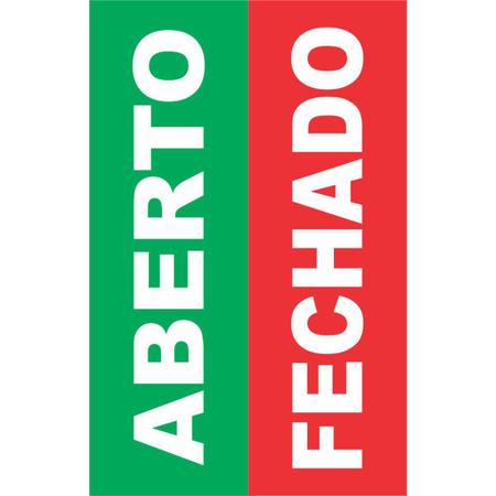 Imagem de Placa de Sinalizacao ABERTO/FECHADO 16X25CM.