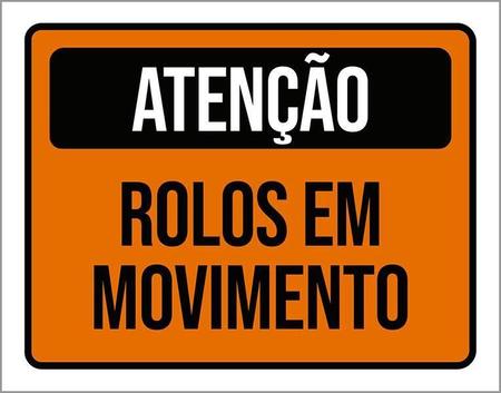 Imagem de Placa De Sinalização - Atenção Rolos Em Movimento 18X23