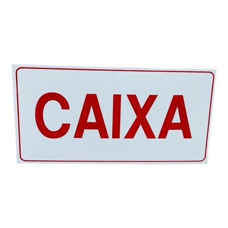 Imagem de Placa de Sinalização caixa FUNDO BRANCO LETRA VERMELHA 15x30