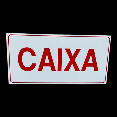 Imagem de Placa de Sinalização caixa FUNDO BRANCO LETRA VERMELHA 15x30