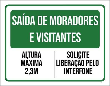 Placa De Sinalização - Condomínio Saída Moradores 36X46 - Sinalizo Imagem de Placa De Sinalização - Condomínio Saída Moradores 36X46