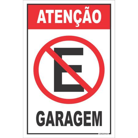 Imagem de Placa de Sinalizacao Cuidado Garagem 20X30CM.