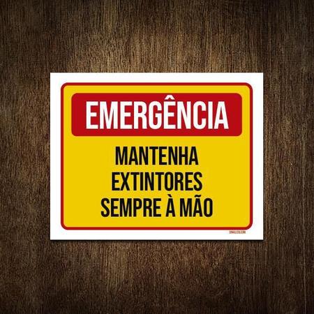 Placa De Sinalização - Emergência Mantenha Extintores 27X35 - Sinalizo Imagem de Placa De Sinalização - Emergência Mantenha Extintores 27X35