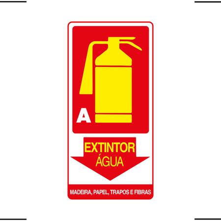 Imagem de Placa De Sinalização Extintor A Água Madeira, Papel, Trapos E Fibras 15X30 Ekomunike - X-702 F9e