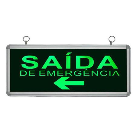Imagem de Placa de Sinalização para Saída de Emergência À Esquerda de LED UN-07 220V